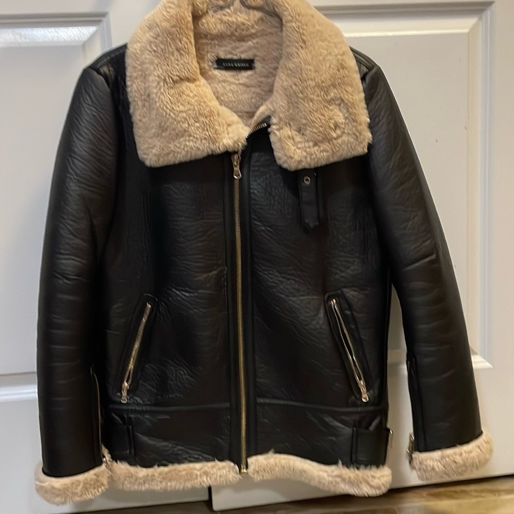 Zara faux leather jacket